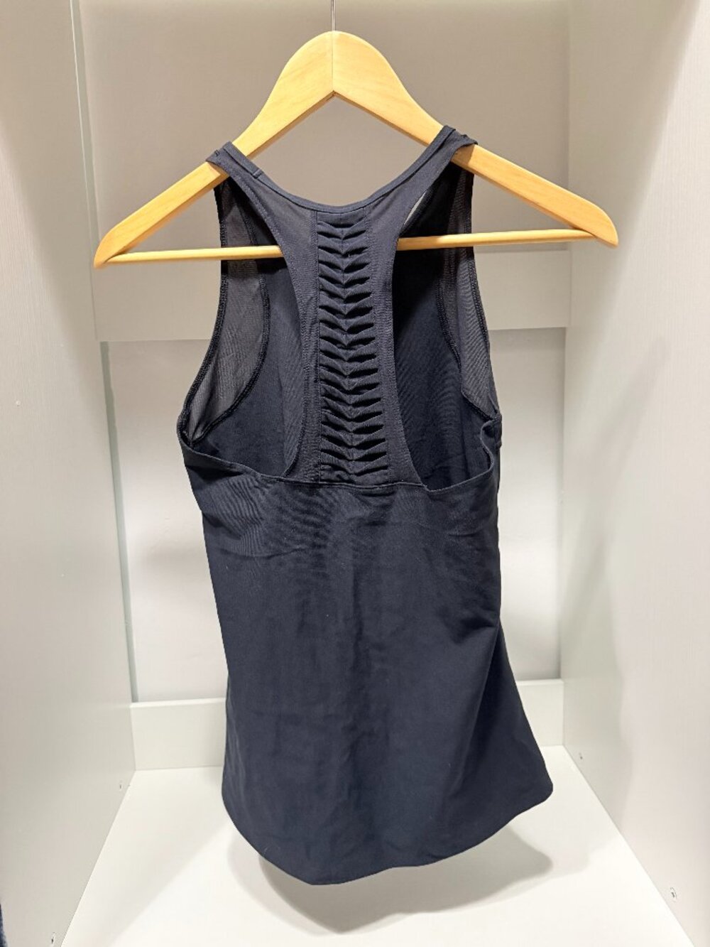Under Armour Black Racerback Workout Tank with Braided Lattice Back Detail